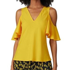 Derek Lam Collective Cold Shoulder Flutter Top